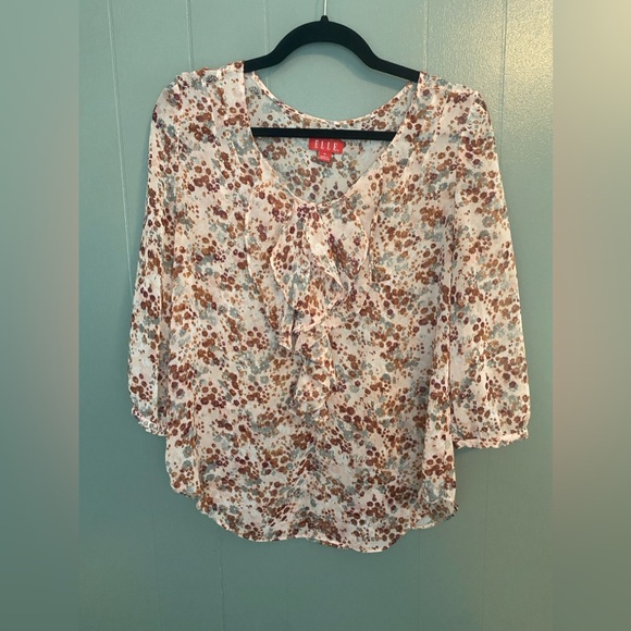 Elle - Sheer Floral Blouse - Medium - Picture 1 of 8